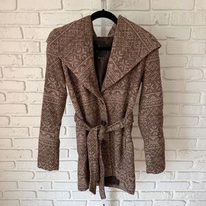 Jack by BB Dakota Hooded Belted Textured Coat XS
